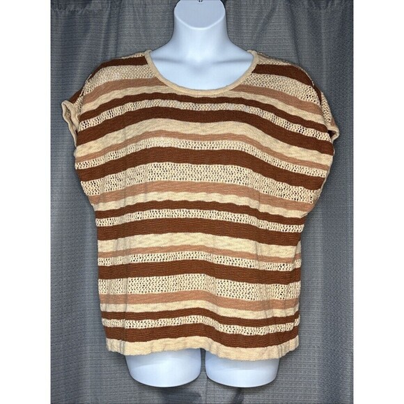 Coldwater Creek Sweater Vest Womens XL Brown Multicolor Sleeveless Top - Picture 1 of 7